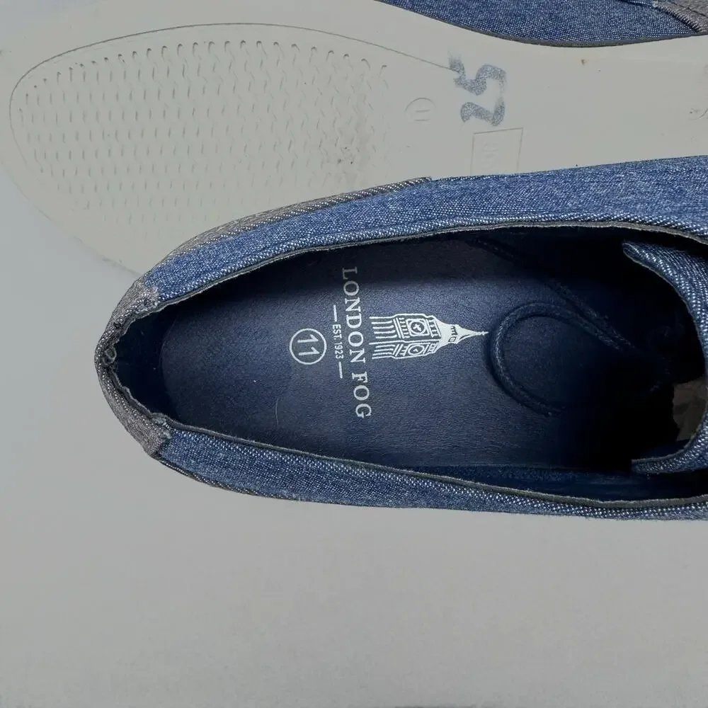 London Fog Men’s Blue Oxford Casual Shoes - Size 11